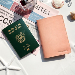 義大利天然牛皮姓名護照套卡夾海外旅行袋結婚禮物刻字禮物 第17張的照片