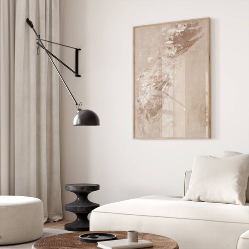 アートポスター 北欧風 シンプルモダン 抽象画 ベージュ ミニマル