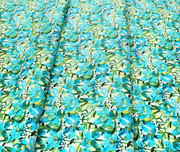 カットクロス Windham Fabrics Alfie 52296D-2 Summer Roses Teal 3枚目の画像