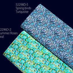 カットクロス Windham Fabrics Alfie 52298D-5 Spring birds Turquoise 7枚目の画像