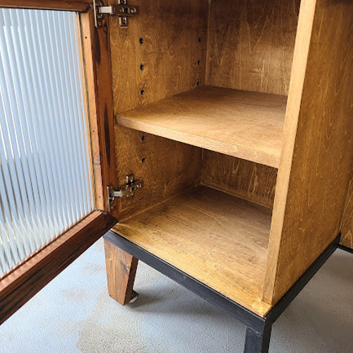 奥行き浅め！キッチンキャビネットKCC-06s 古材×アイアン 棚・シェルフ