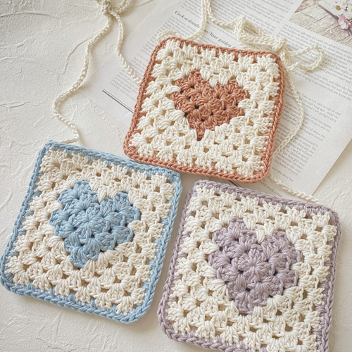 ハートグラニースクエアポシェット キッズショルダーバッグ ポシェット