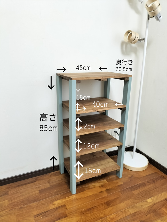 木製ラック　ピスタチオグリーン　木製棚　収納棚　収納ラック 9枚目の画像