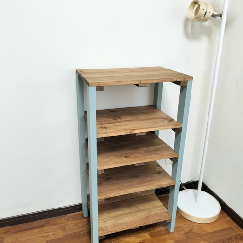 木製ラック ピスタチオグリーン 木製棚 収納棚 収納ラック 棚