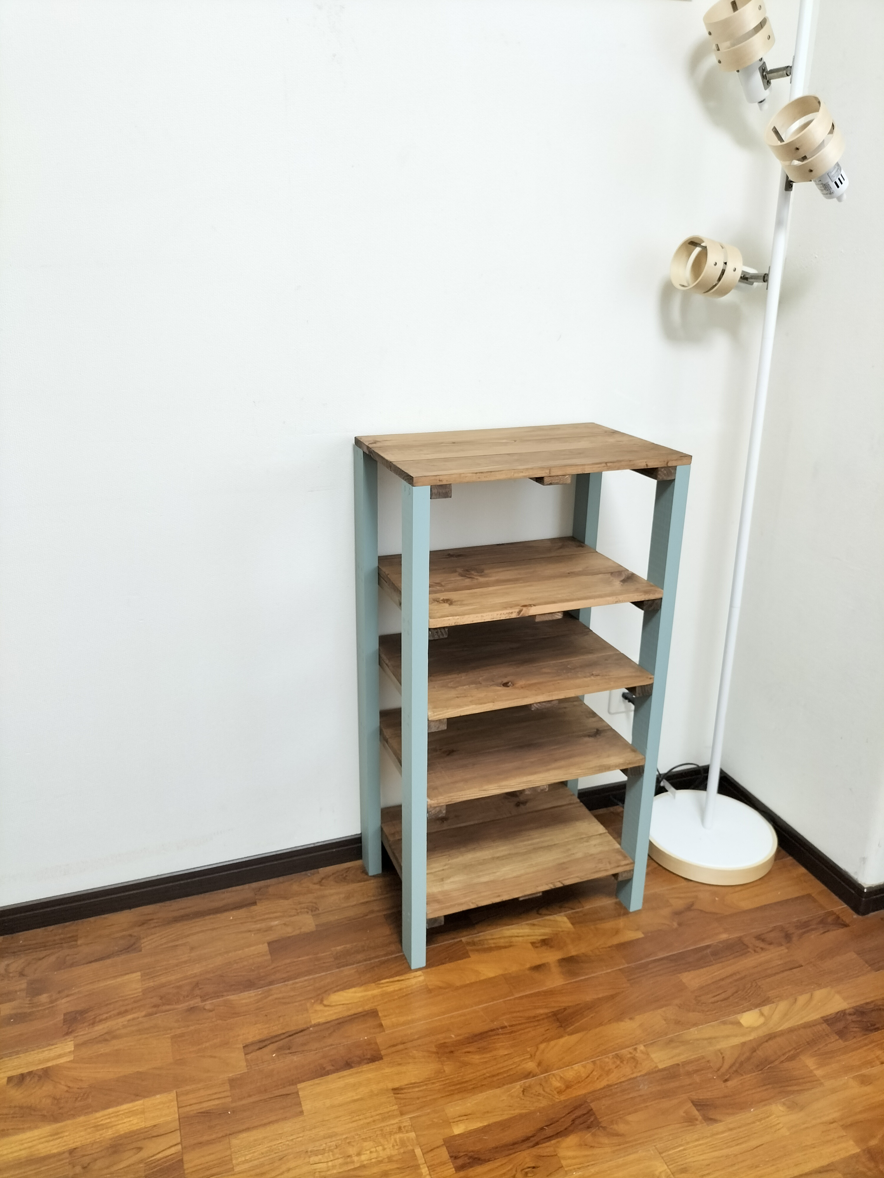 木製ラック　ピスタチオグリーン　木製棚　収納棚　収納ラック