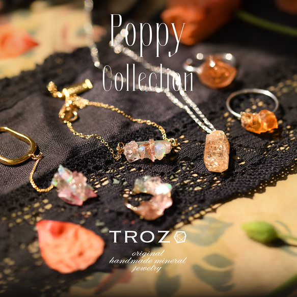 【033 Poppy Collection】 インペリアルトパーズ 鉱物原石 イヤーカフ 天然石 アクセサリー 7枚目の画像