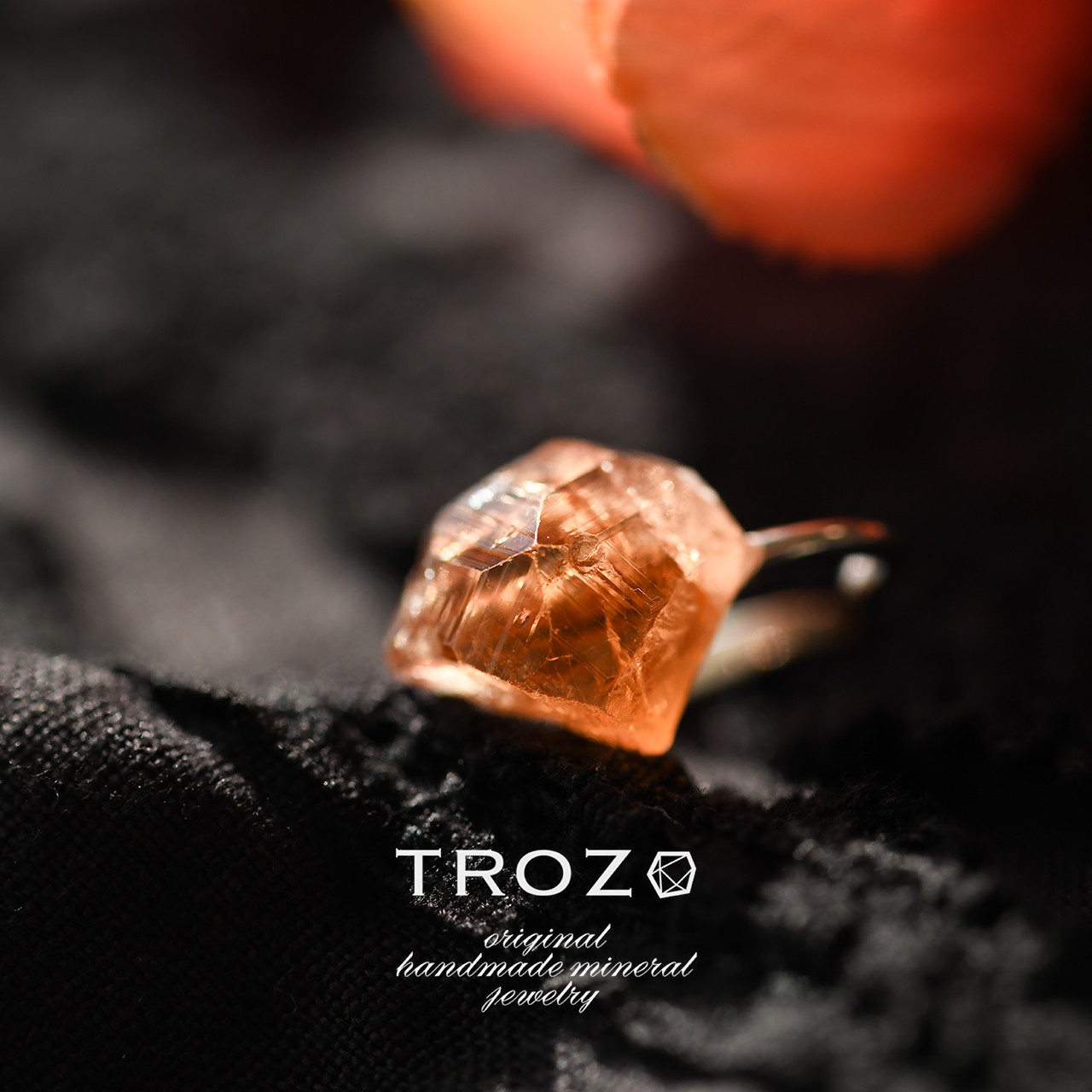 【035 Poppy Collection】 スペサルティンガーネット SV925 鉱物原石 イヤーカフ 天然石 アクセ