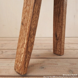 一点物 オールドチーク無垢材 スツール 79cm 木製 ベンチ 木 おしゃれ 総無垢材 一枚板 アジアン家具 長椅子 17枚目の画像