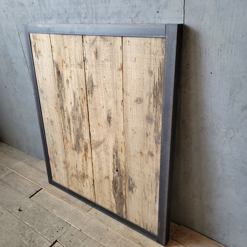 足場板 天板 古材 食卓テーブル 正方形 北欧 ヴィンテージ 黒皮