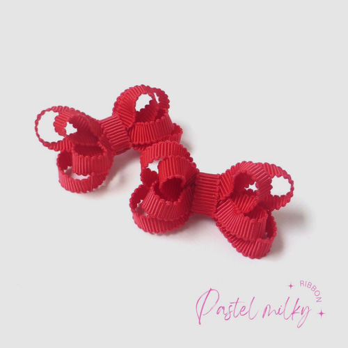 MOKUBAリボン 夏色 ビビッドカラー 2点セット ベビー キッズ リボン  