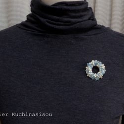 【訂做】美甲花繡球胸針（藍色） 第5張的照片