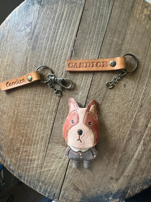 可愛狗兒 純牛皮鑰匙款- 刻名字 第2張的照片