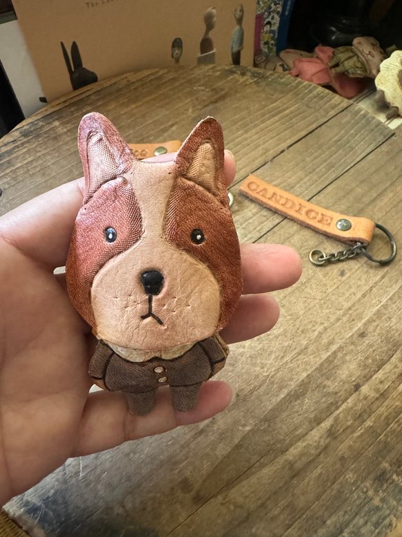 可愛狗兒 純牛皮鑰匙款- 刻名字 第1張的照片