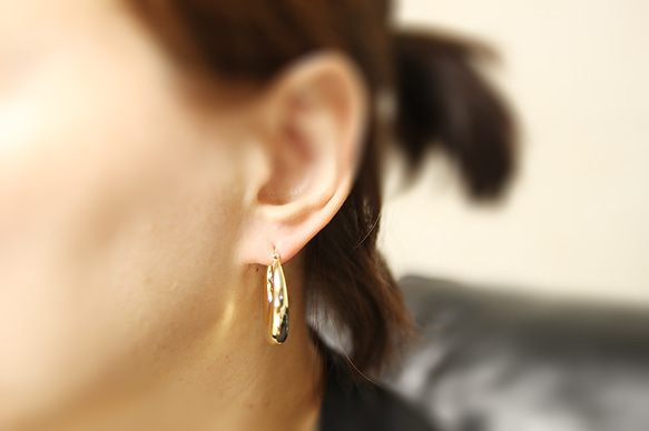 ERG-2412-G【2個入り】ラウンドワンタッチ ピアス,Round One touch Post Earring 6枚目の画像