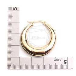 ERG-2412-G [2 pieces] 圓形一觸式耳環,圓形一觸式耳環 第5張的照片