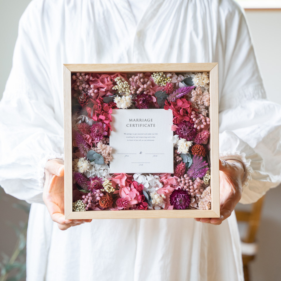 ゲスト参加型結婚証明書（キャンバスタイプ/2色Pink＆Blue）