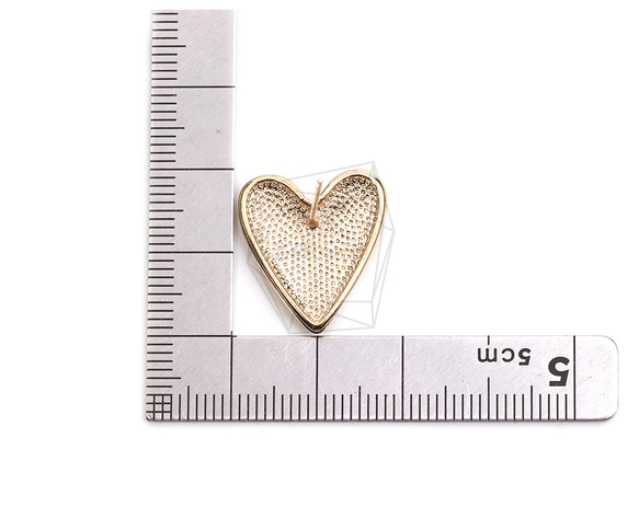 ERG-2417-G【2個入り】ハートピアス/Heart  Ear Post/ 17.6mm x 19.6mm 5枚目の画像