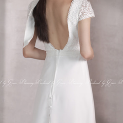 ウェディングドレス 袖あり 半袖 ７号９号11号 ブライダル 結婚式 挙式 前撮り ワンピース　gcd_80012 7枚目の画像