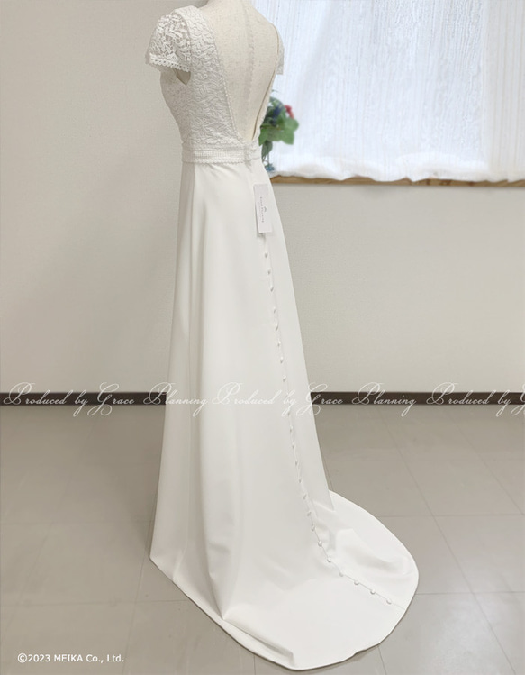 ウェディングドレス 袖あり 半袖 ７号９号11号 ブライダル 結婚式 挙式 前撮り ワンピース　gcd_80012 17枚目の画像