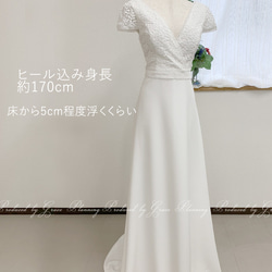 ウェディングドレス 袖あり 半袖 ７号９号11号 ブライダル 結婚式 挙式 前撮り ワンピース　gcd_80012 13枚目の画像