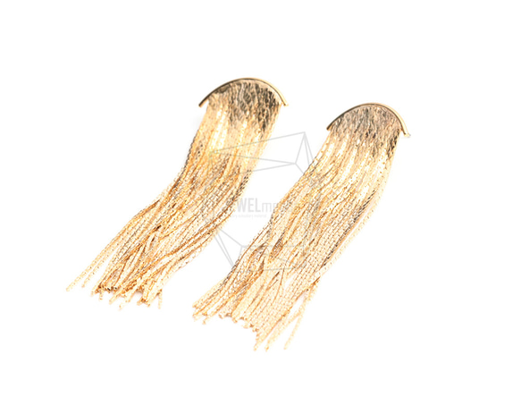 ERG-2419-G【2個入り】チェーンタッセルピアス,Chain tassel Post Earring 2枚目の画像