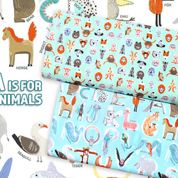 カットクロス Windham Fabrics A is for Animals 52975-1 Animal Alpha 7枚目の画像