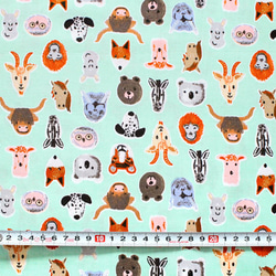 カットクロス Windham Fabrics A is for Animals Friendly Faces Green 3枚目の画像