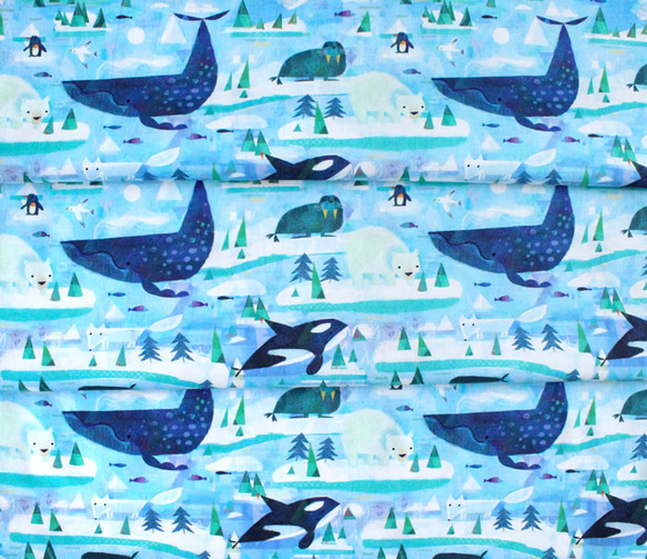 カットクロス Windham Fabrics Icy World 52969D-1 Arctic Scene Ocean 6枚目の画像