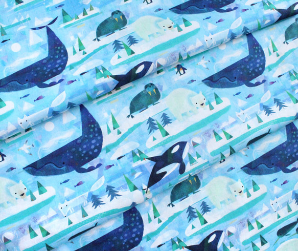 カットクロス Windham Fabrics Icy World 52969D-1 Arctic Scene Ocean 5枚目の画像