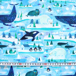 カットクロス Windham Fabrics Icy World 52969D-1 Arctic Scene Ocean 3枚目の画像