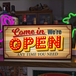 【Lサイズ】オープン OPEN 営業中 開店 店舗看板 置物 雑貨 ライトBOX Lサイズ】営業中 OPEN 開店 昭和レトロ サイン ランプ 看板 置物
