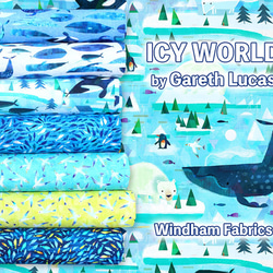 カットクロス Windham Fabrics Icy World 52970D-3 Cetaceans White 7枚目の画像