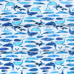 カットクロス Windham Fabrics Icy World 52970D-3 Cetaceans White 6枚目の画像