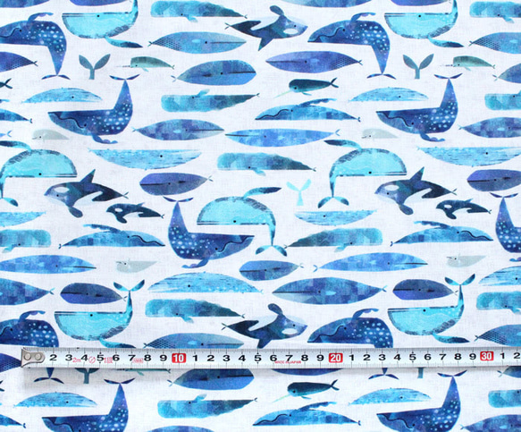 カットクロス Windham Fabrics Icy World 52970D-3 Cetaceans White 3枚目の画像