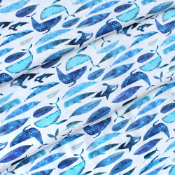 カットクロス Windham Fabrics Icy World 52970D-3 Cetaceans White 5枚目の画像