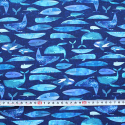 カットクロス Windham Fabrics Icy World 52970D-4 Cetaceans Navy 3枚目の画像