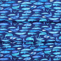 カットクロス Windham Fabrics Icy World 52970D-4 Cetaceans Navy 6枚目の画像