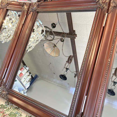 アンティークな部屋 おしゃれな鏡 三面鏡 ⑦ ウォールミラー 2WAY
