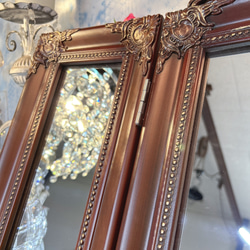 アンティークな部屋  おしゃれな鏡 三面鏡 ⑥ ウォールミラー 2WAY 折畳み式 壁掛け鏡 置き鏡 5枚目の画像