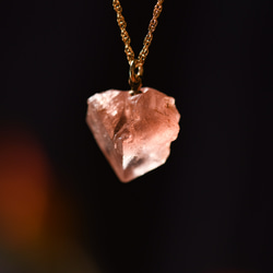 【065罌粟系列】粉紅色螢石礦物寶石項鍊天然石材配件 第3張的照片
