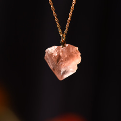 【065罌粟系列】粉紅色螢石礦物寶石項鍊天然石材配件 第7張的照片