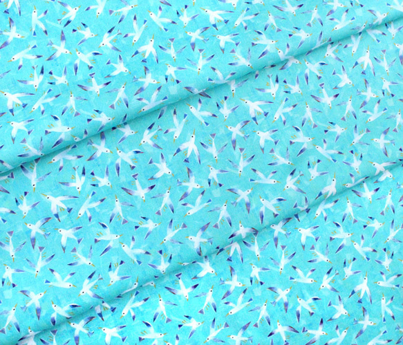 カットクロス Windham Fabrics Icy World 52971D-6 Seagulls Aqua 5枚目の画像