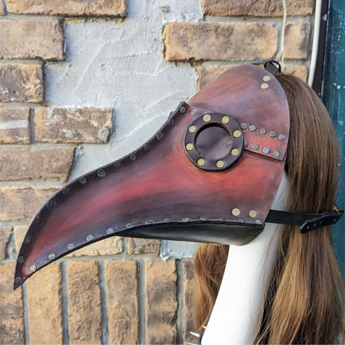 ペストマスク　革製 スチームパンク本革ペストマスク（ダークブラウン） その他