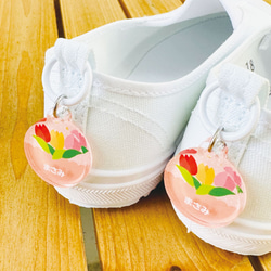 【お名前入り】アクリルシューズタグ 一目で自分のお靴がわかる！上履きやくつの目印に （2個セット）入園入学祝い ギフト 3枚目の画像