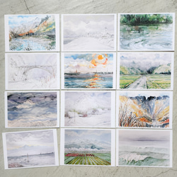 水彩画ポストカード「とやまの路」 3枚目の画像