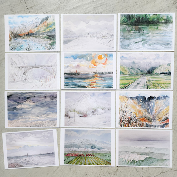 水彩画ポストカード「とやまの路」 3枚目の画像