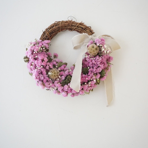 淡いピンクスターチスのかわいいハーフリース(宅配便込)