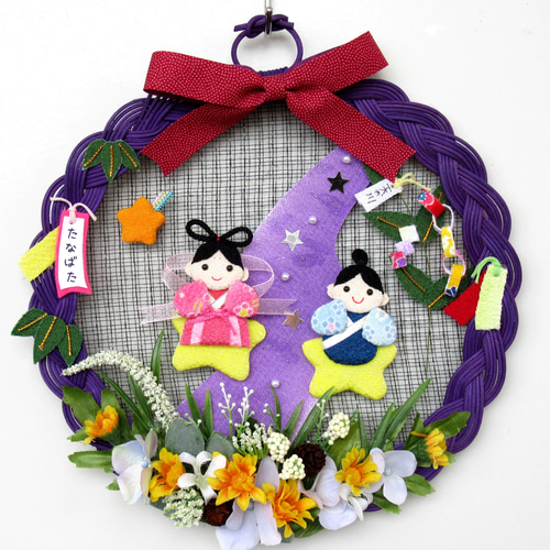 七夕のリース飾り 23-1 リース kisetukazari2 通販 15968360｜Creema