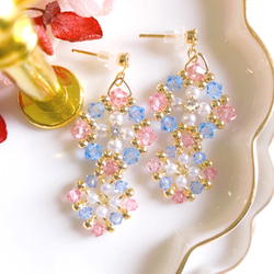 【397】スワロフスキービーズのピアス／イヤリング df2a0345add2c7010824971e98a7cd