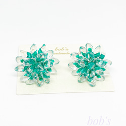 crystal  emerald green pierce/earring＊about medium 4枚目の画像